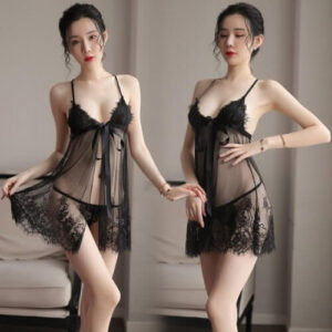 Slips Lace Sexy Babydoll With Panties BD028BK