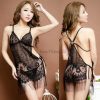 Black V-Neck Fringed Skirt Sexy Babydoll BD017